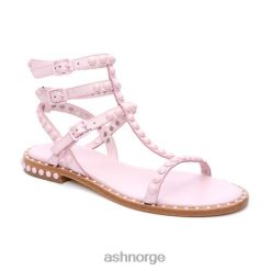 ASH kvinner spill en flat sandal med tonale beslag RD4VB58 sandaler krystall rose