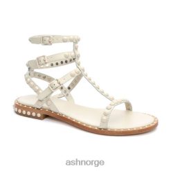 ASH kvinner spill en flat sandal med tonale beslag RD4VB60 sandaler talkum